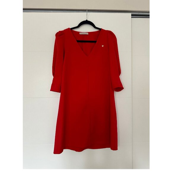 Red V-Neck Dress by RINASCIMENTO - New Without Tags - Picture 2 of 7